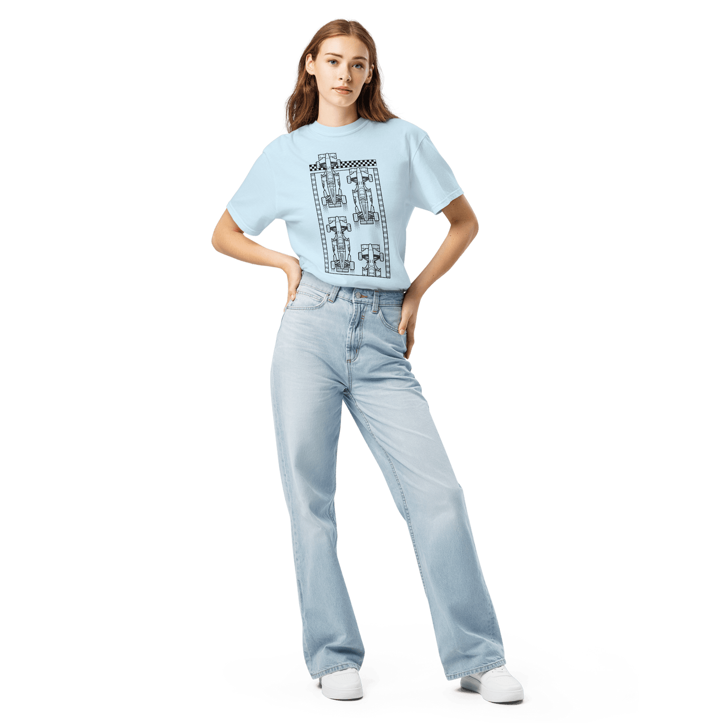 Motorsport Starting Grid Graphic Tee— Starting Grid  — front  on body view with grid start graphic | Qualifier Collective