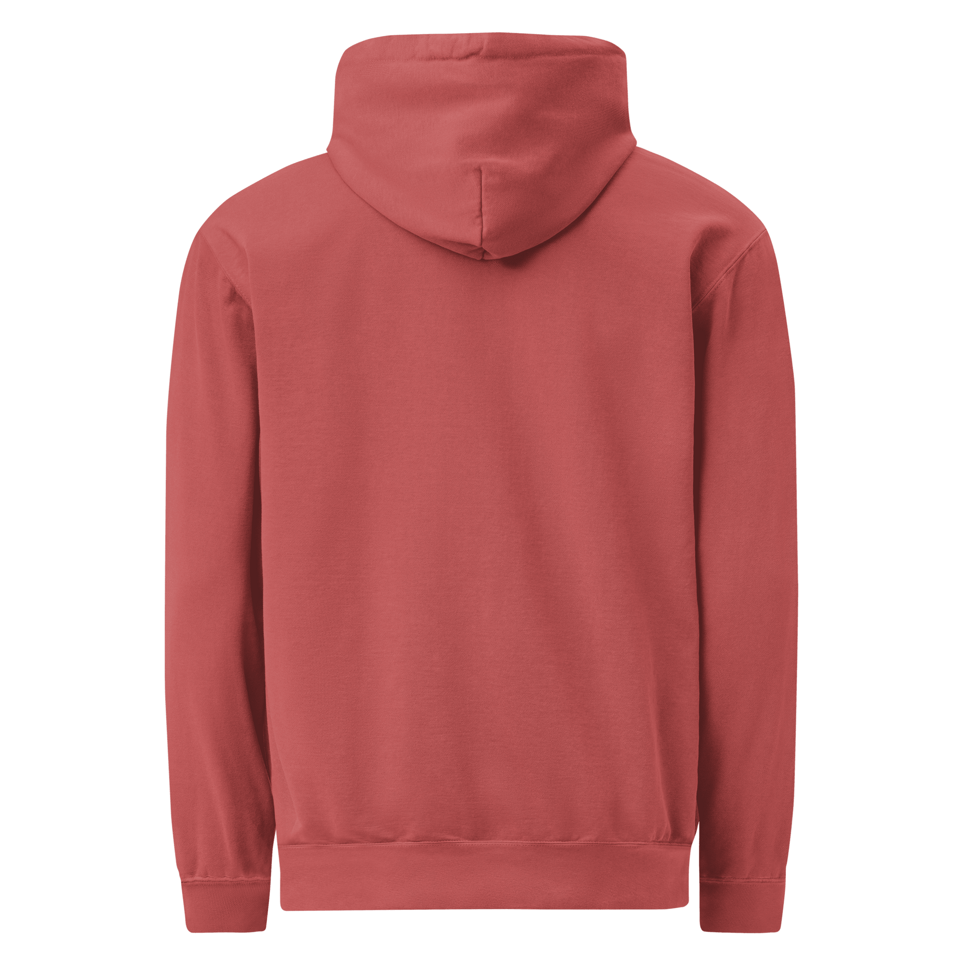 Women's Vintage Motorsport Hoodie in Crimson— ghost back view | Qualifier Collective