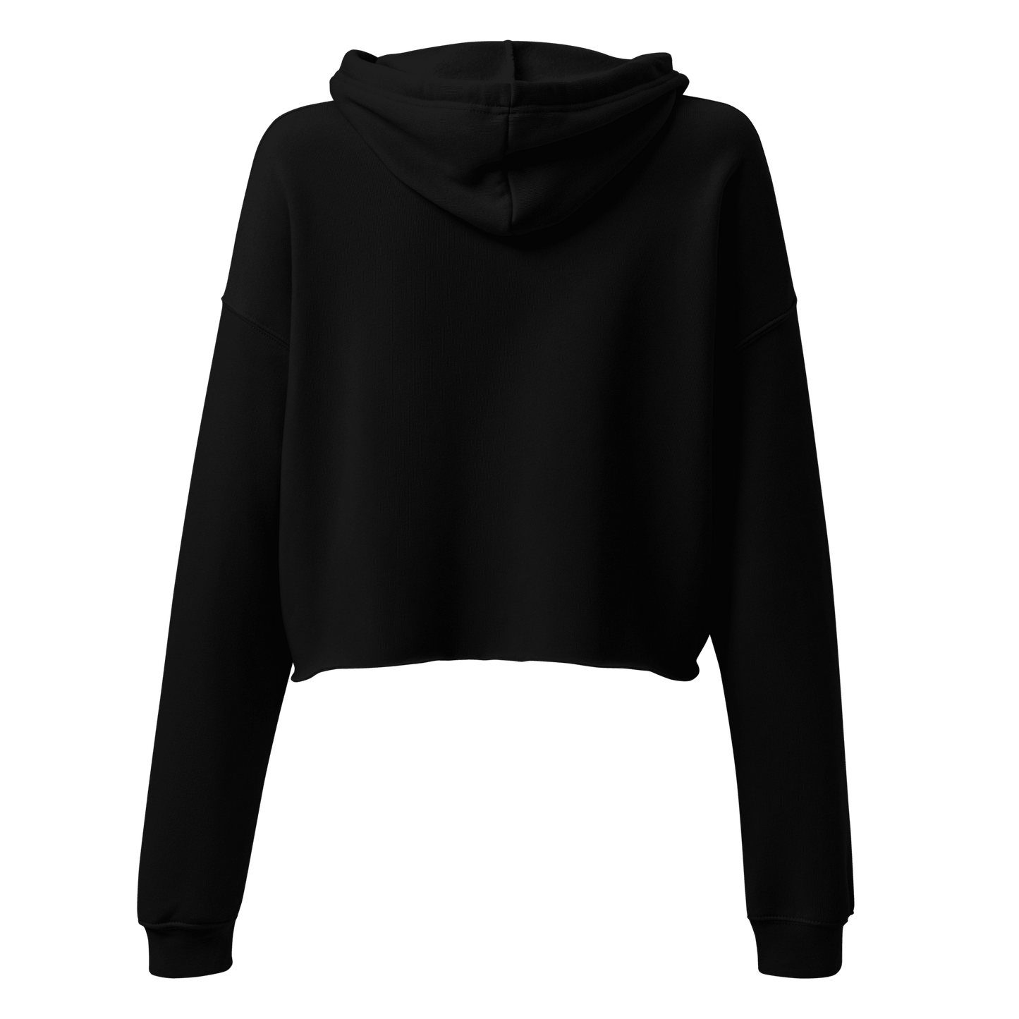 Women's Cropped Motorsport Hoodie in Black — back ghost view | Qualifier Collective