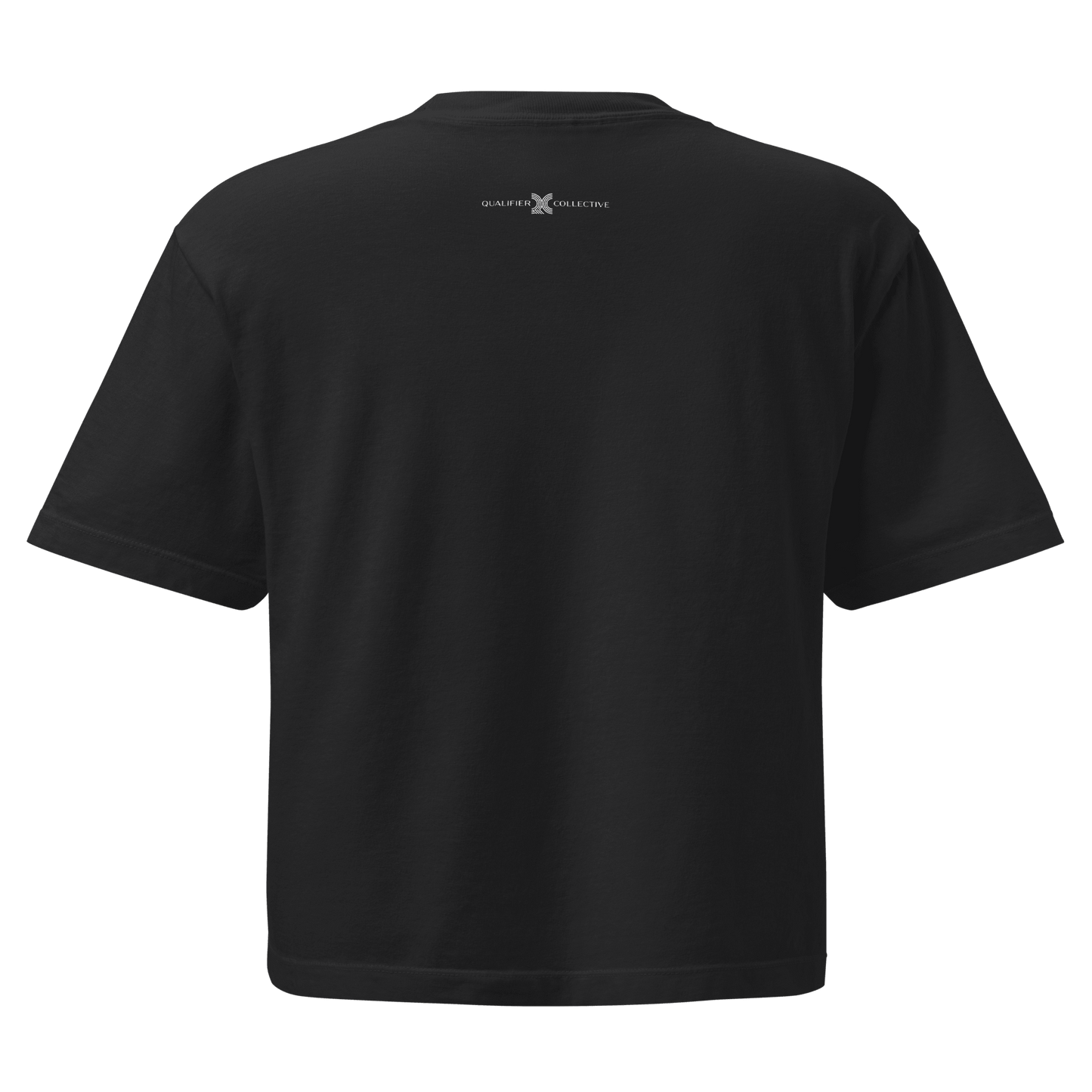 Black Motorsport Graphic Tee — back ghost mockup with QC back logo | Qualifier Collective