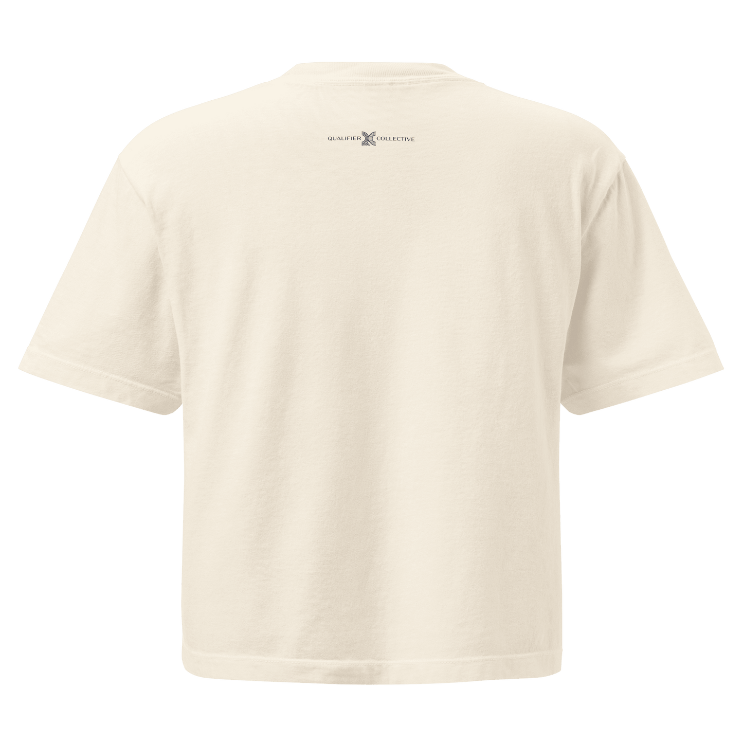Women's Australian Circuit Tee in Ivory  — back ghost view with QC logo | Qualifier Collective