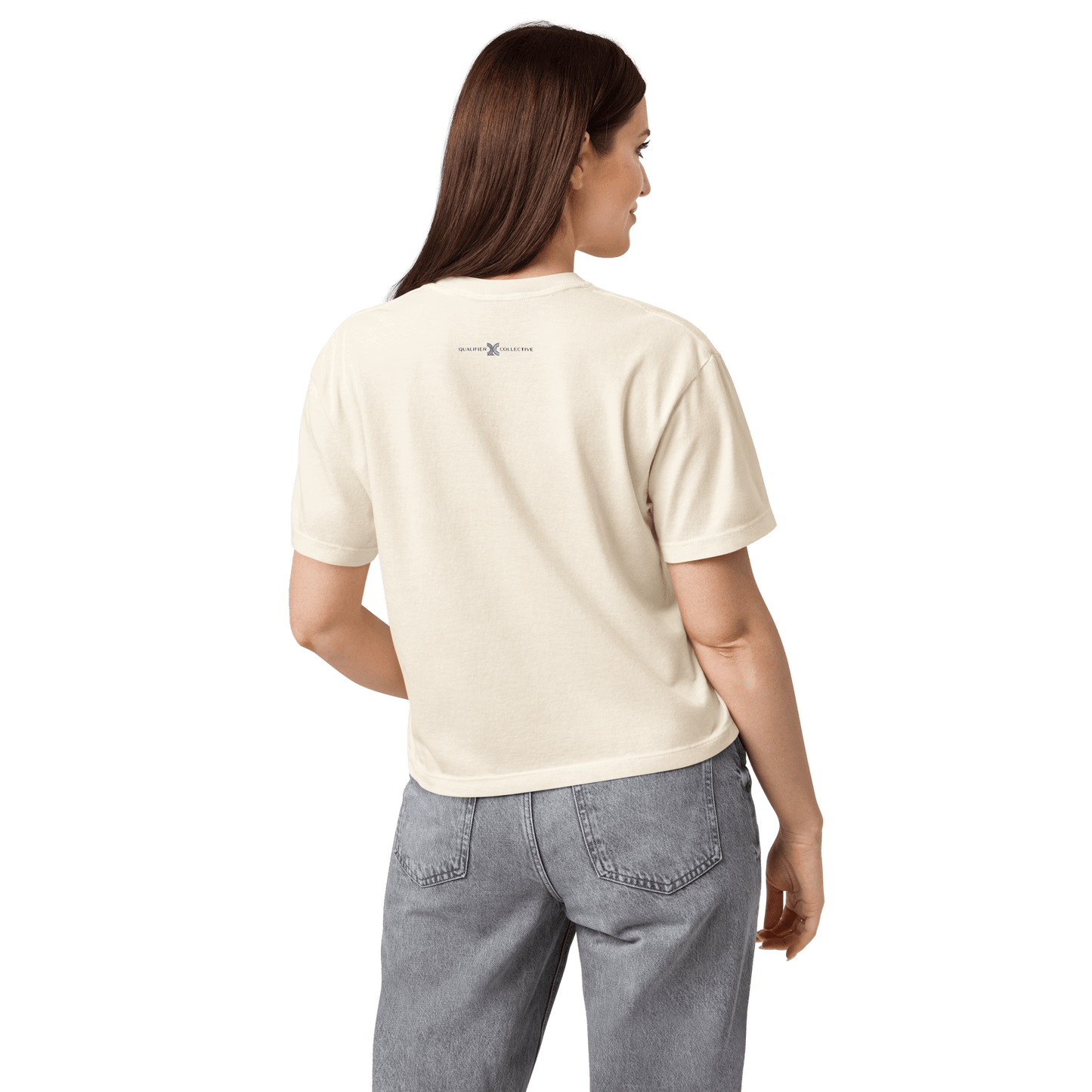Women's Australian Circuit Teen Ivory — back on body view with QC logo | Qualifier Collective